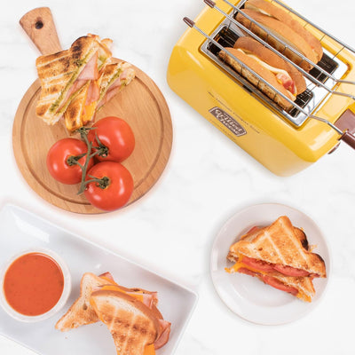 Nostalgia Deluxe Easy Clean Grilled Cheese Sandwich Toaster w/2 Toasting Baskets