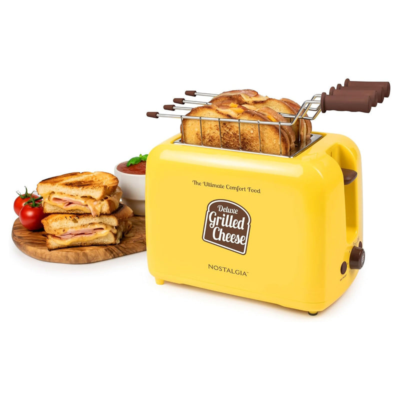 Nostalgia Deluxe Easy Clean Grilled Cheese Sandwich Toaster w/2 Toasting Baskets