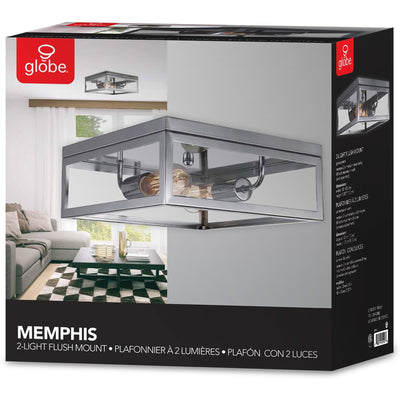 Globe Electric Memphis Light Flush Mount with Dimmable Light Option for Indoors