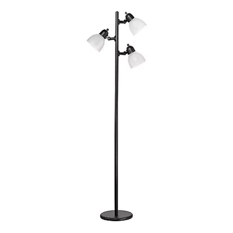 Globe Electric 63 Inch Floor Lamp w/3 Adjustable Rotating LED Spotlights, Black