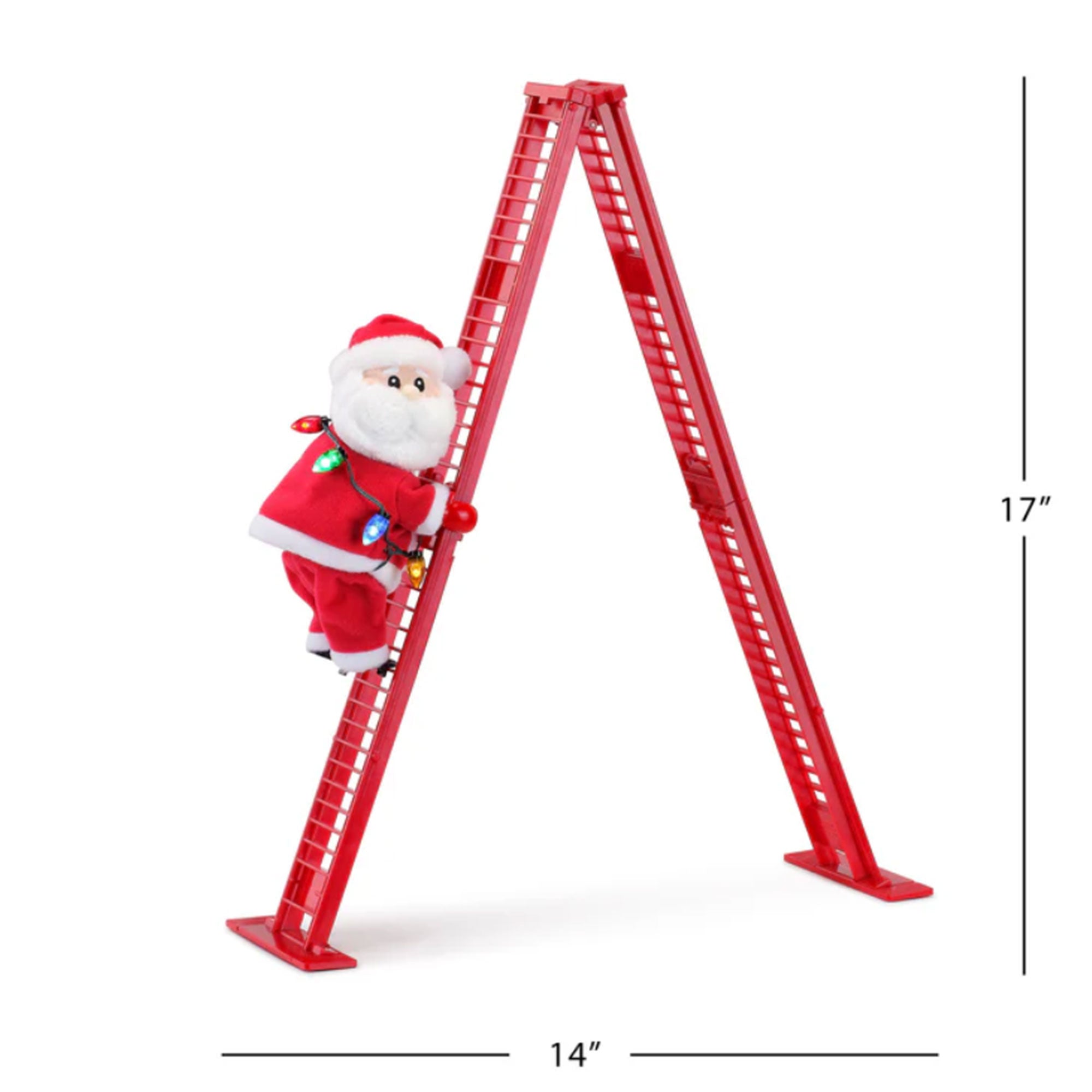 Mr. Christmas 2 Pack Animated Musical Climbing Santa Christmas Decoration, 17" - VMInnovations