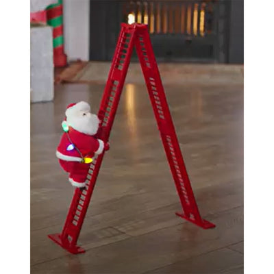Mr. Christmas 2 Pack Animated Musical Climbing Santa Christmas Decoration, 17" - VMInnovations