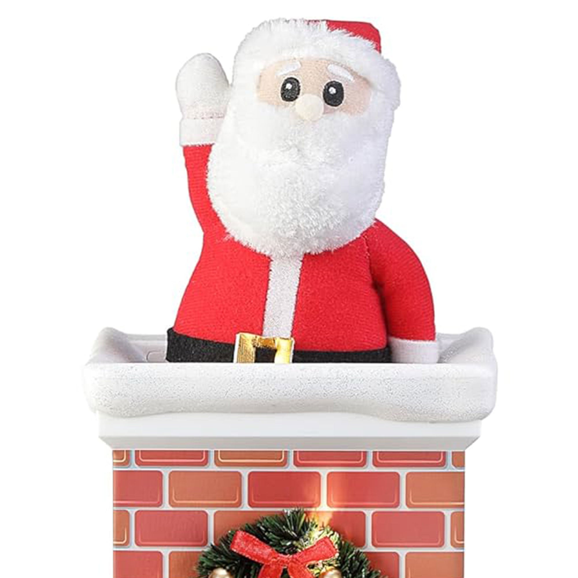 Mr. Christmas 2 Pack 18" Animated Santa in Chimney w/LED Lights & Music, White