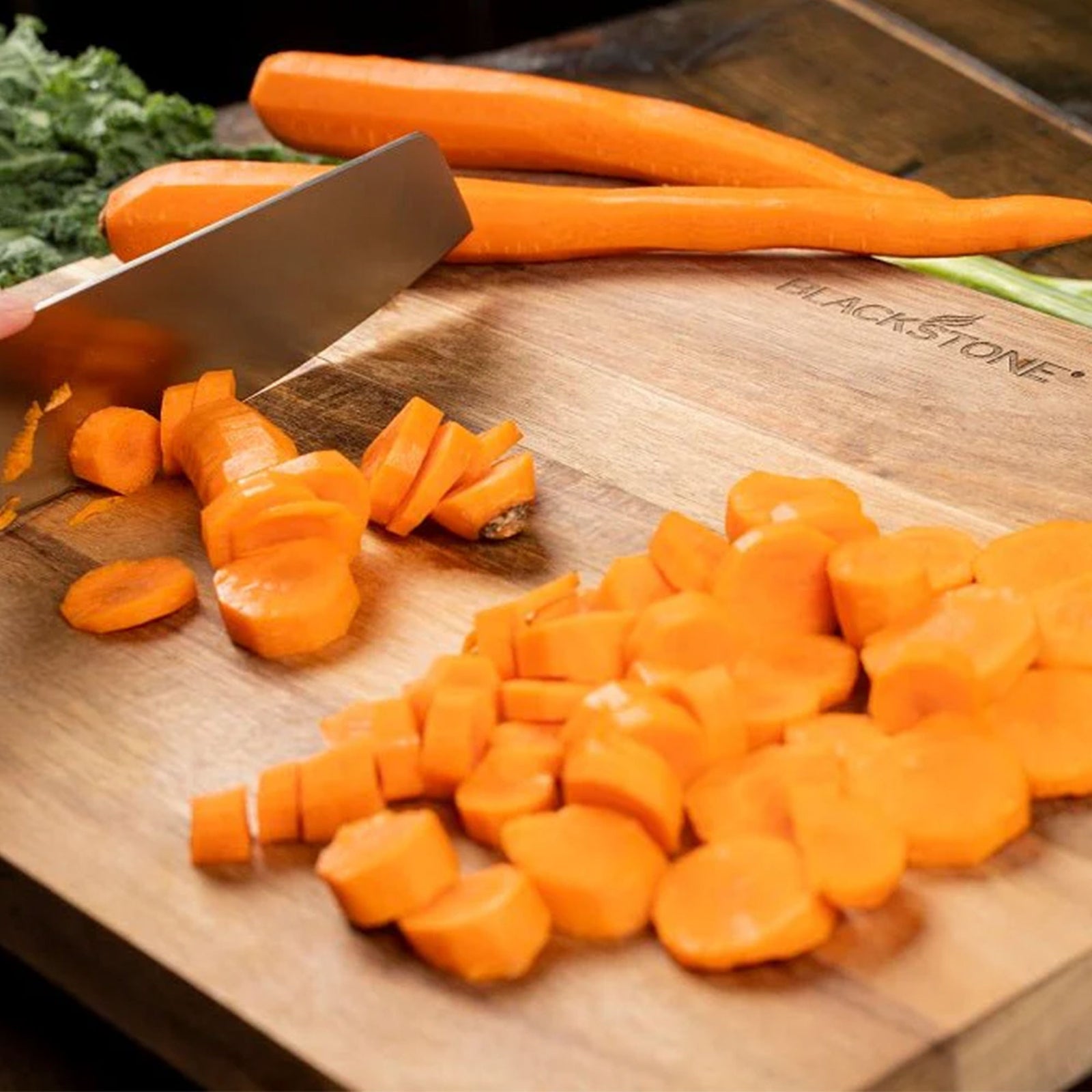 Blackstone Acacia Wood Griddle Cutting Board with Feet, Large, 17 x 12 Inch - VMInnovations