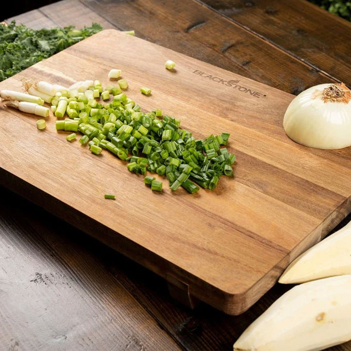 Blackstone Acacia Wood Griddle Cutting Board with Feet, Large, 17x12 Inch (Used) - VMInnovations