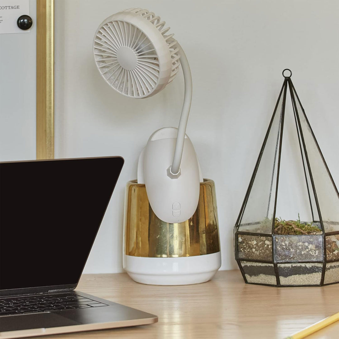 O2COOL Rechargeable Clip Fan, 4 Inch Blade, 3 Speeds, USB Cable, White(Open Box)