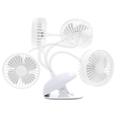 O2COOL Rechargeable Clip Fan, 4 Inch Blade, 3 Speeds, USB Charging Cable, White