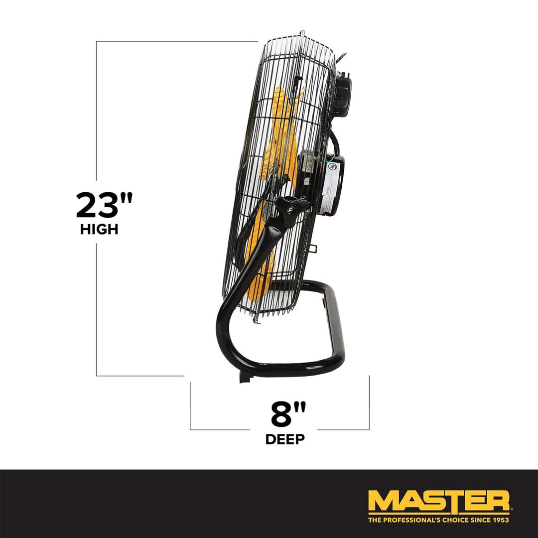 Master High Velocity Portable Metal Floor Fan, 20 Inch, Black/Yellow (Used)