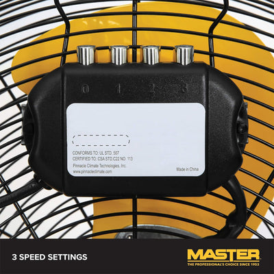 Master 2 Pack High Velocity Portable Industrial Metal Floor Fan, 20 Inch, Yellow - VMInnovations