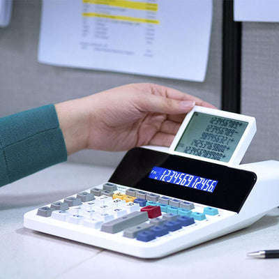 Sharp EL-1901 Digital Paperless Printing Calculator with 12 Digit Display, White - VMInnovations