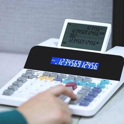 Sharp EL-1901 Digital Paperless Printing Calculator with 12 Digit Display, White - VMInnovations