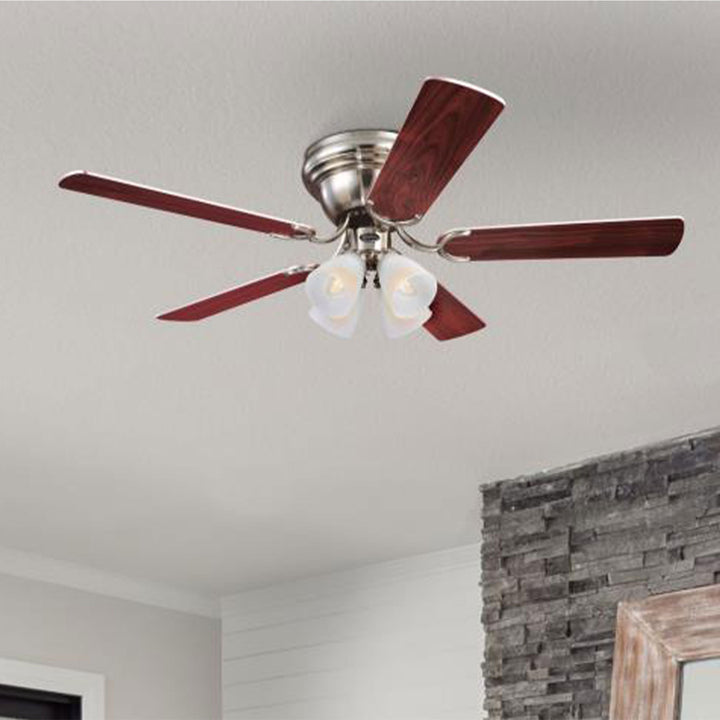 Westinghouse IV 52" Indoor Ceiling Fan w/Light, Brushed Nickel (Open Box) - VMInnovations
