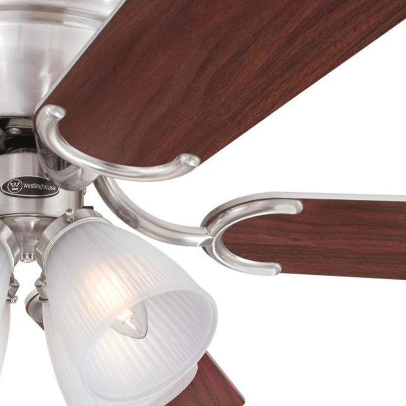 Westinghouse Contempra IV 52 Inch Indoor Ceiling Fan with Light, Brushed Nickel