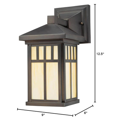 Westinghouse Burnham Single Light Exterior Wall Mount Lantern & Honey Art Glass