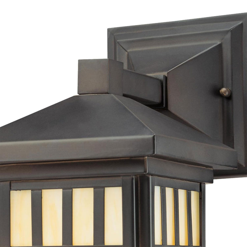 Westinghouse Burnham Single Light Exterior Wall Mount Lantern & Honey Art Glass