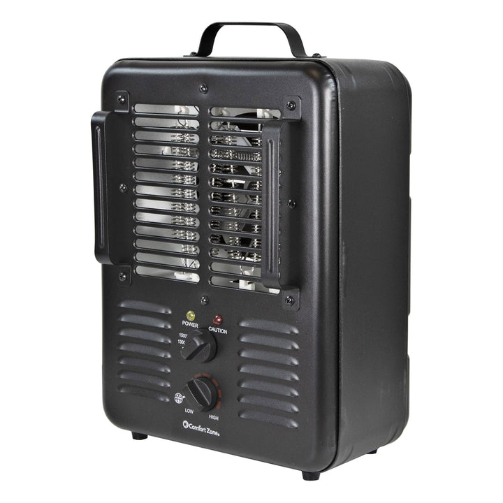 Comfort Zone 1500W Electric 3 Heat Utility Heater w/Adjustable Thermostat, Black - VMInnovations