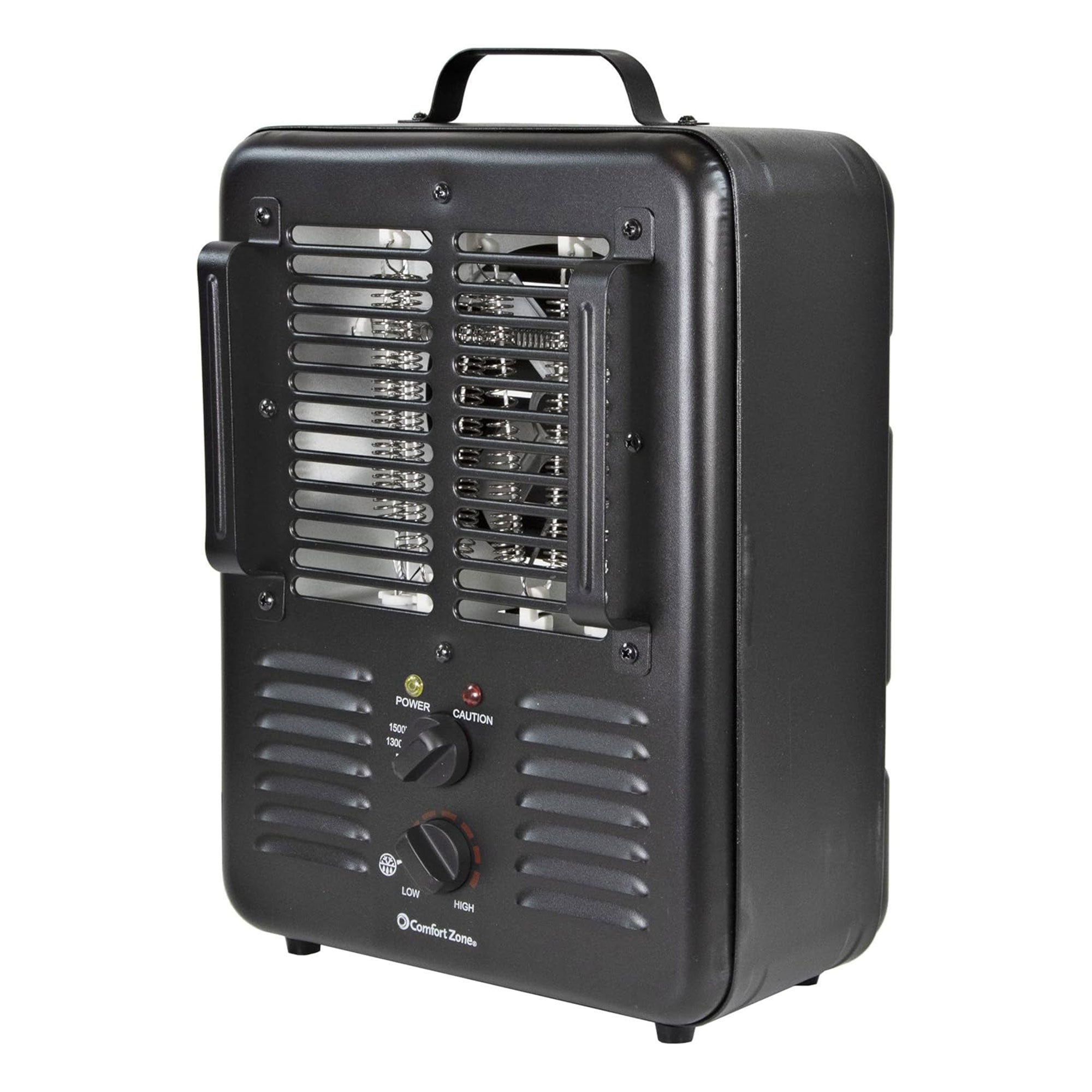 Comfort Zone 2 Pack 1500W Electric 3 Heat Utility Heater w/Thermostat, Black