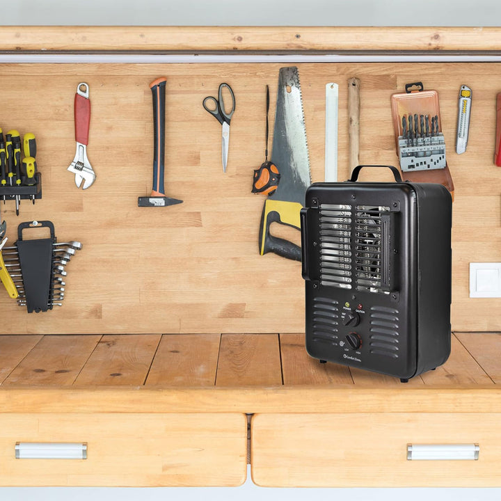 Comfort Zone 1500W Electric 3 Heat Utility Heater w/Thermostat, Black (Used) - VMInnovations