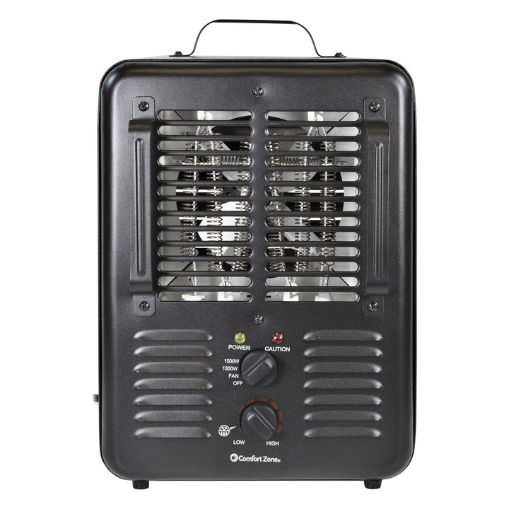 Comfort Zone 1500W Electric 3 Heat Utility Heater w/Thermostat, Black (Used) - VMInnovations