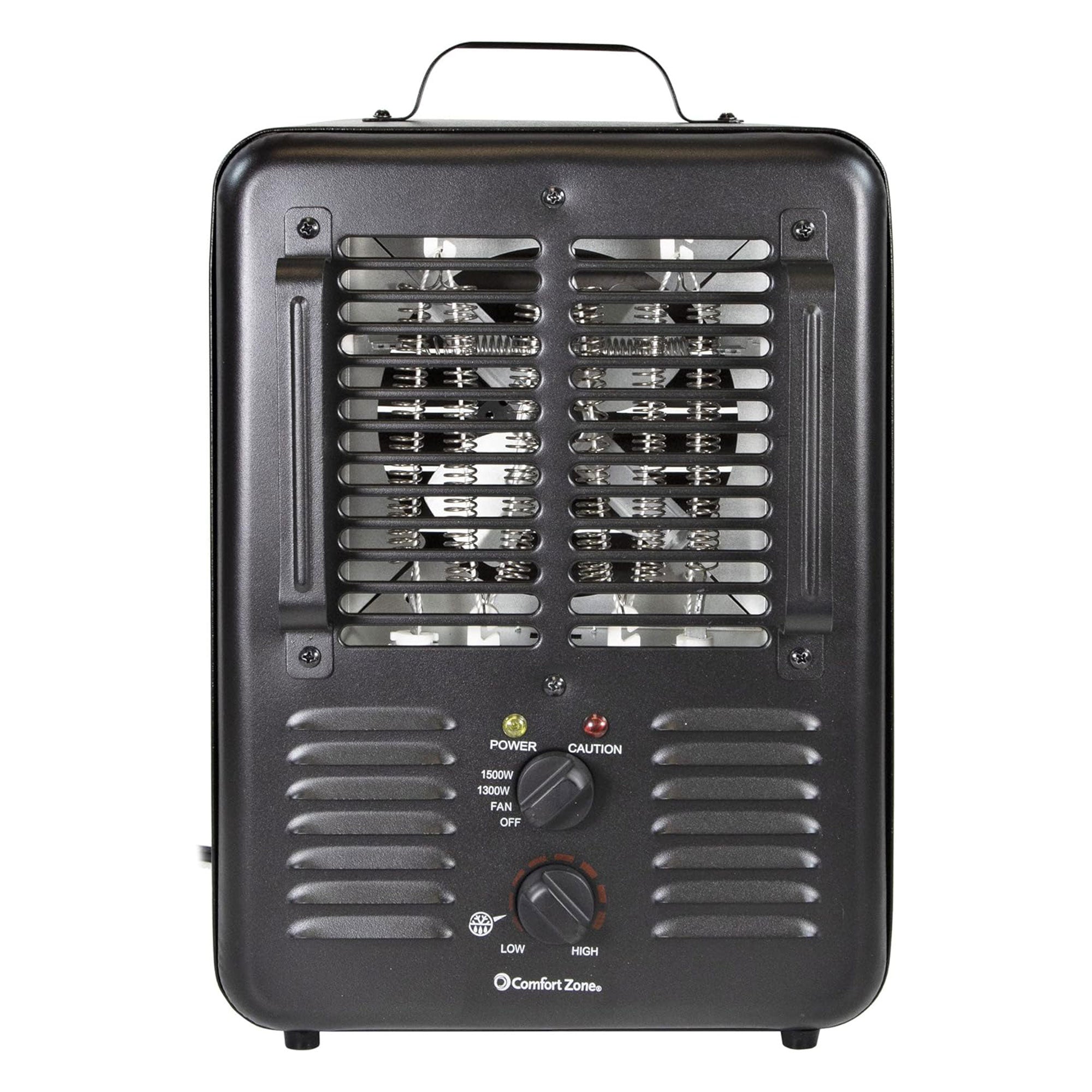 Comfort Zone 2 Pack 1500W Electric 3 Heat Utility Heater w/Thermostat, Black