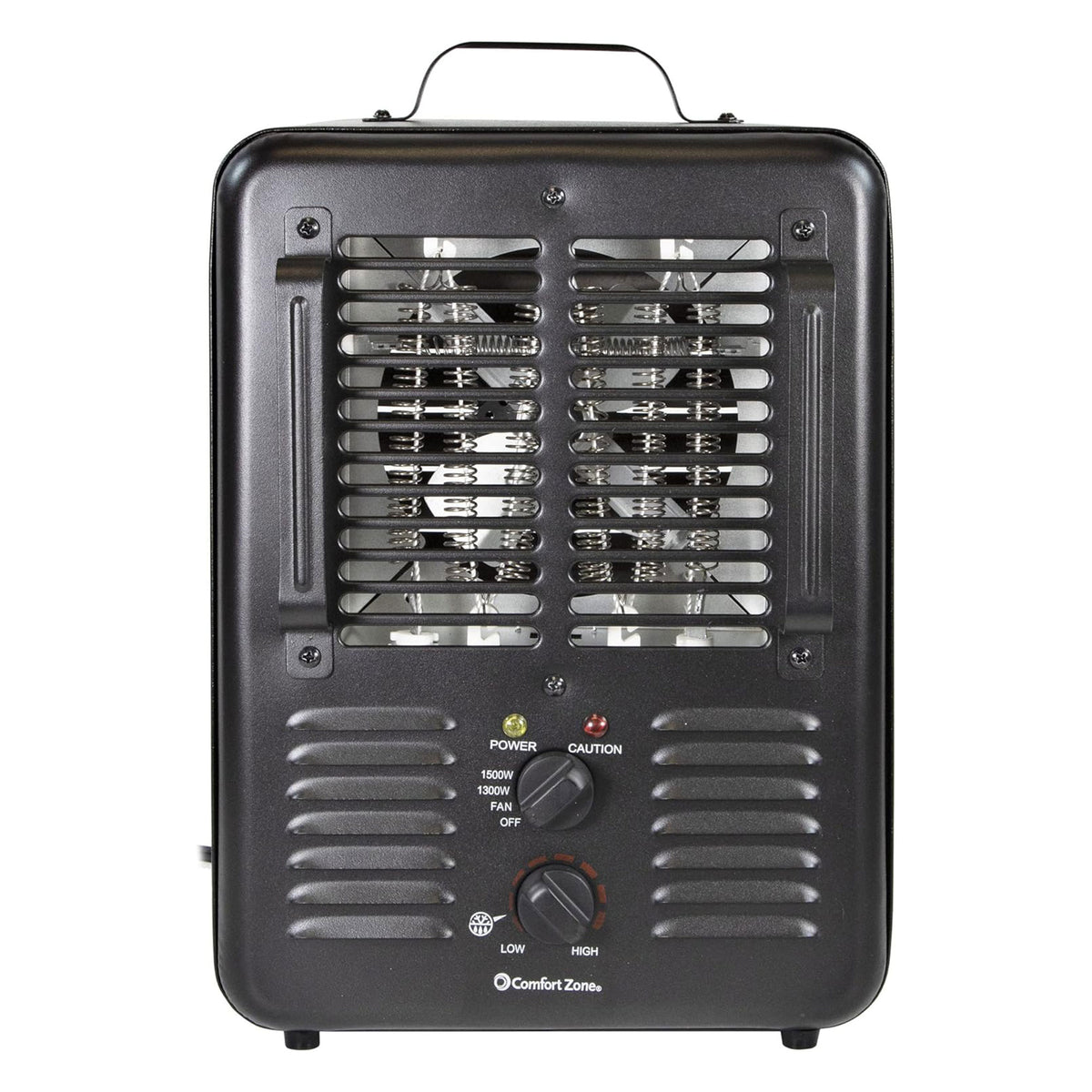 Comfort Zone 2 Pack 1500W Electric 3 Heat Utility Heater w/Thermostat, Black