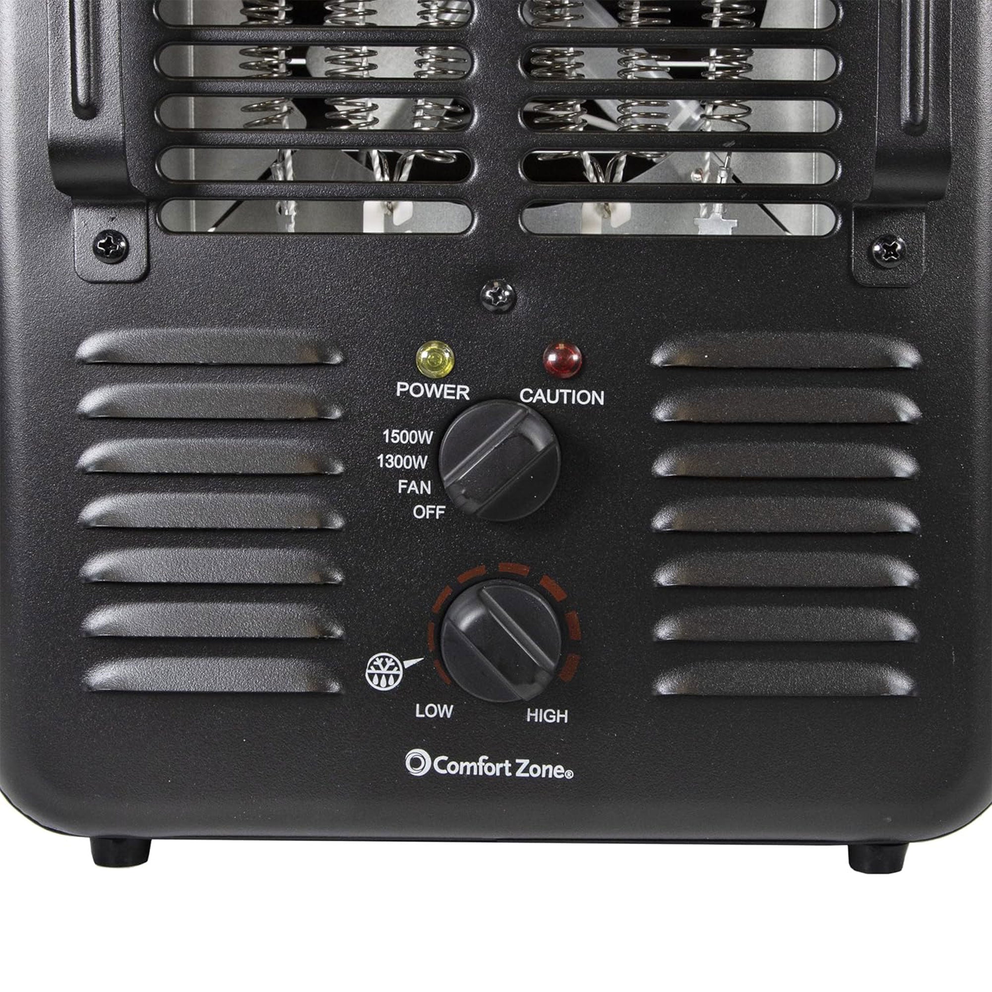 Comfort Zone 2 Pack 1500W Electric 3 Heat Utility Heater w/Thermostat, Black