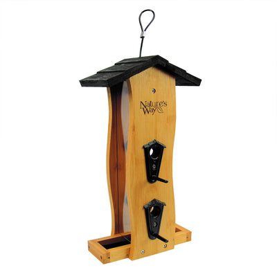 Nature's Way 2 Pack Bamboo Bird Feeder with Removable Fresh Seed Tray for Birds - VMInnovations