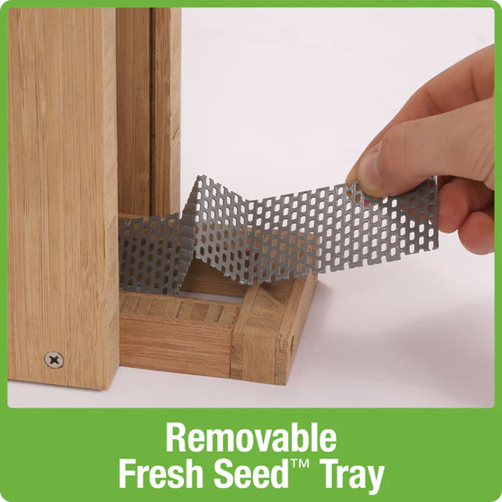 Nature's Way Bamboo Bird Feeder with Removable Fresh Seed Tray for Outdoor Birds - VMInnovations
