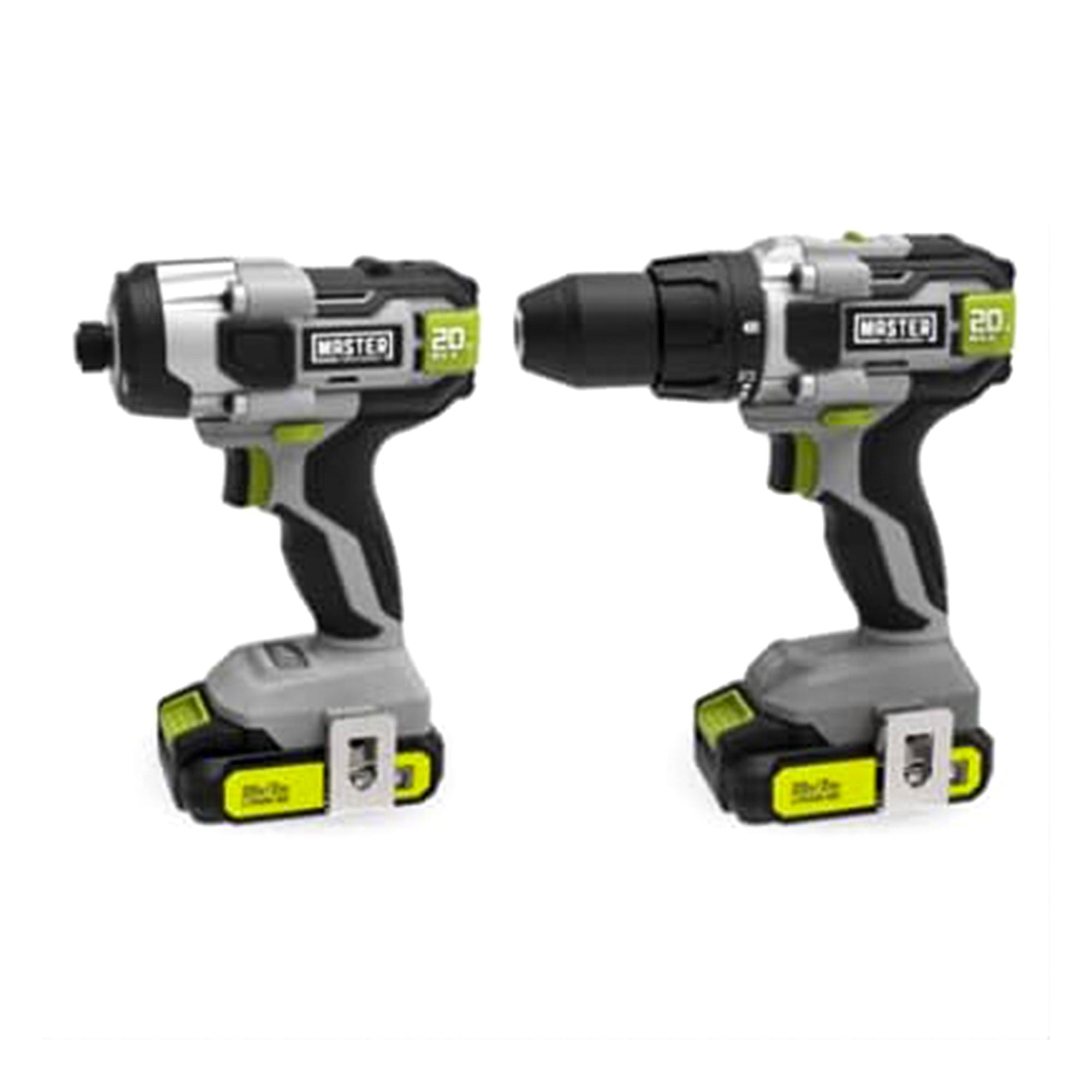 Master Mechanic 20V Compact Cordless Brushless Drill & Impact Driver 2 Tool Kit - VMInnovations