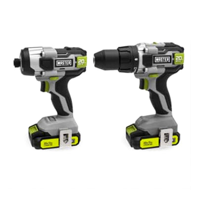 Master Mechanic 20V Compact Cordless Brushless Drill & Impact Driver 2 Tool Kit - VMInnovations
