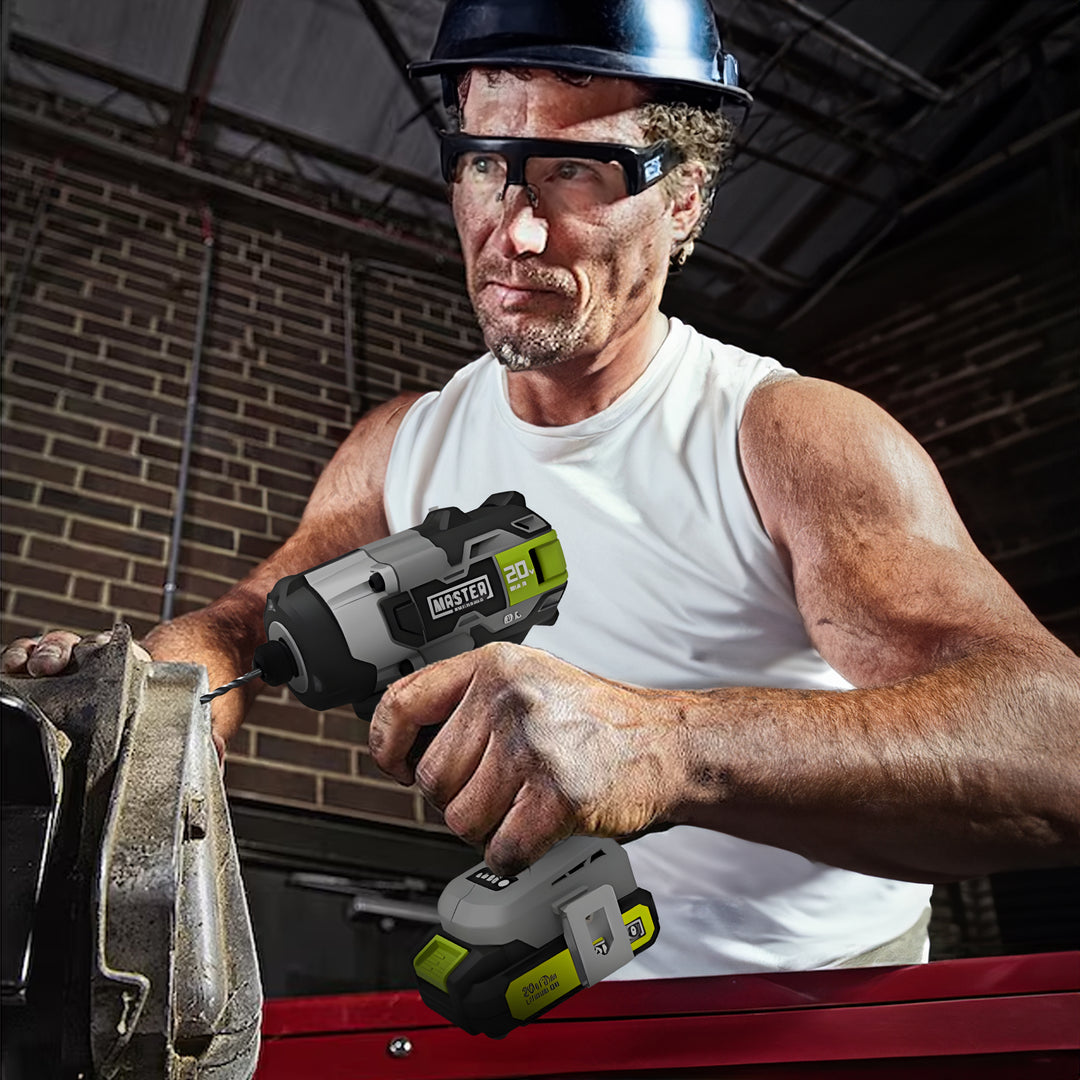 Master Mechanic 20V Compact Cordless Impact Driver Kit Brushless Motor(Open Box)