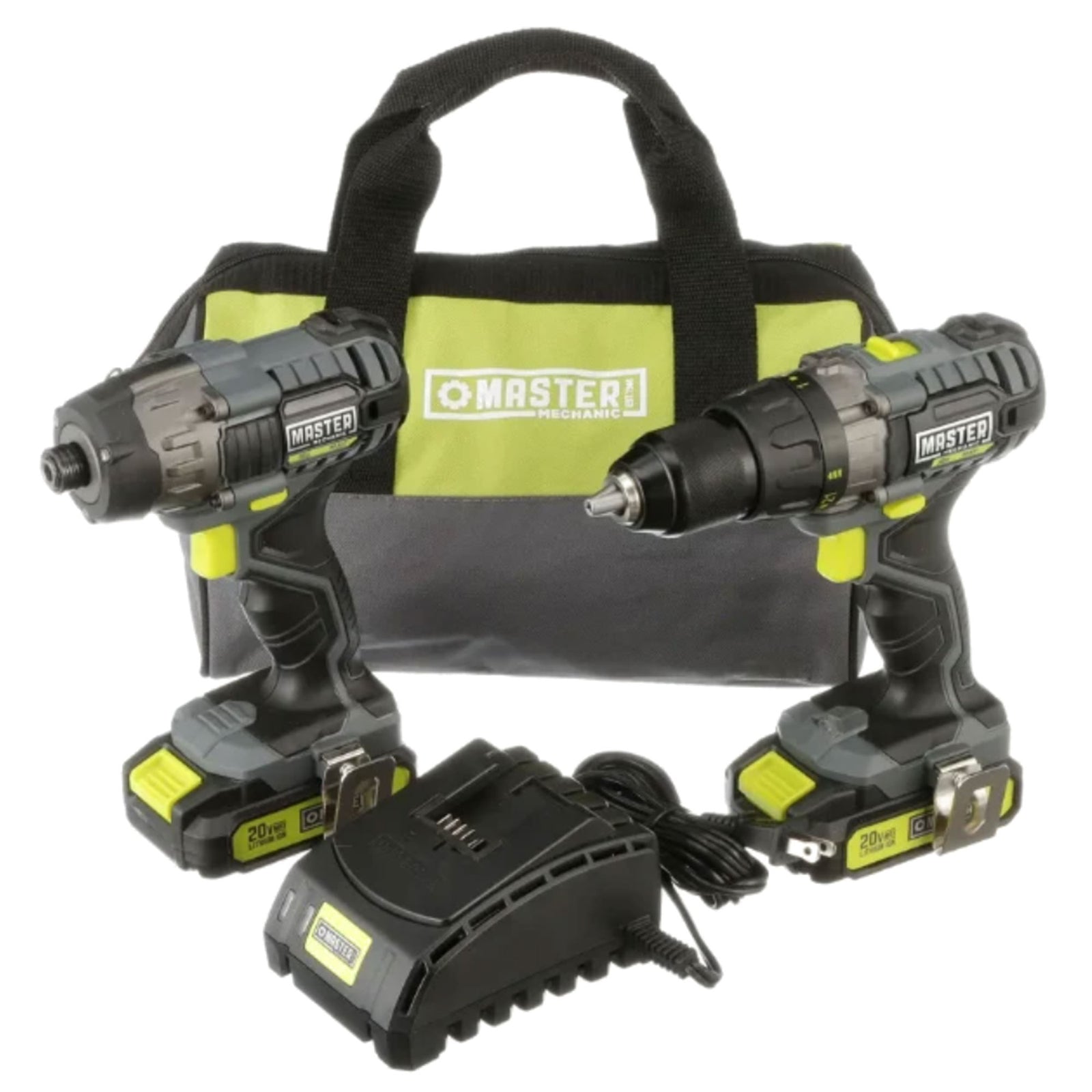 Master Mechanic 20V Cordless 1/2" Drill & Impact Driver Tool Kit (For Parts) - VMInnovations