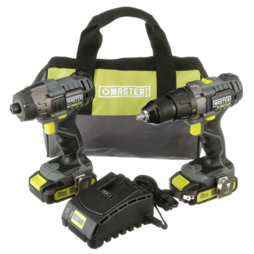 Master Mechanic 20V Cordless 1/2" Drill & Impact Driver Tool Kit (For Parts)