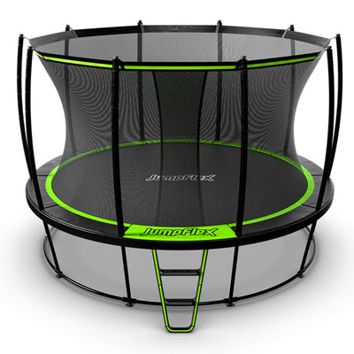 JumpFlex HERO 12' Trampoline for Kids Outdoor Play Equipment with Net & Ladder