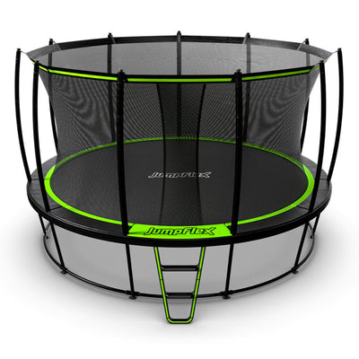 JumpFlex HERO 14' Trampoline for Kids Outdoor Play Equipment with Net & Ladder