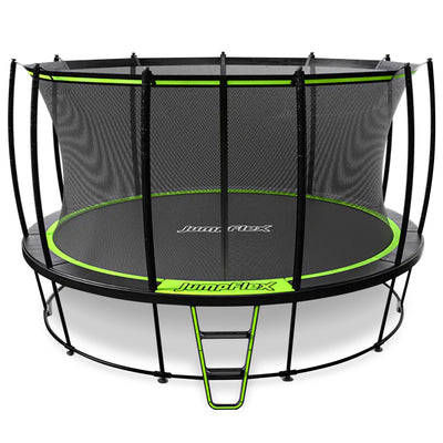 JumpFlex HERO 14' Trampoline for Kids Outdoor Play Equipment with Net and Ladder