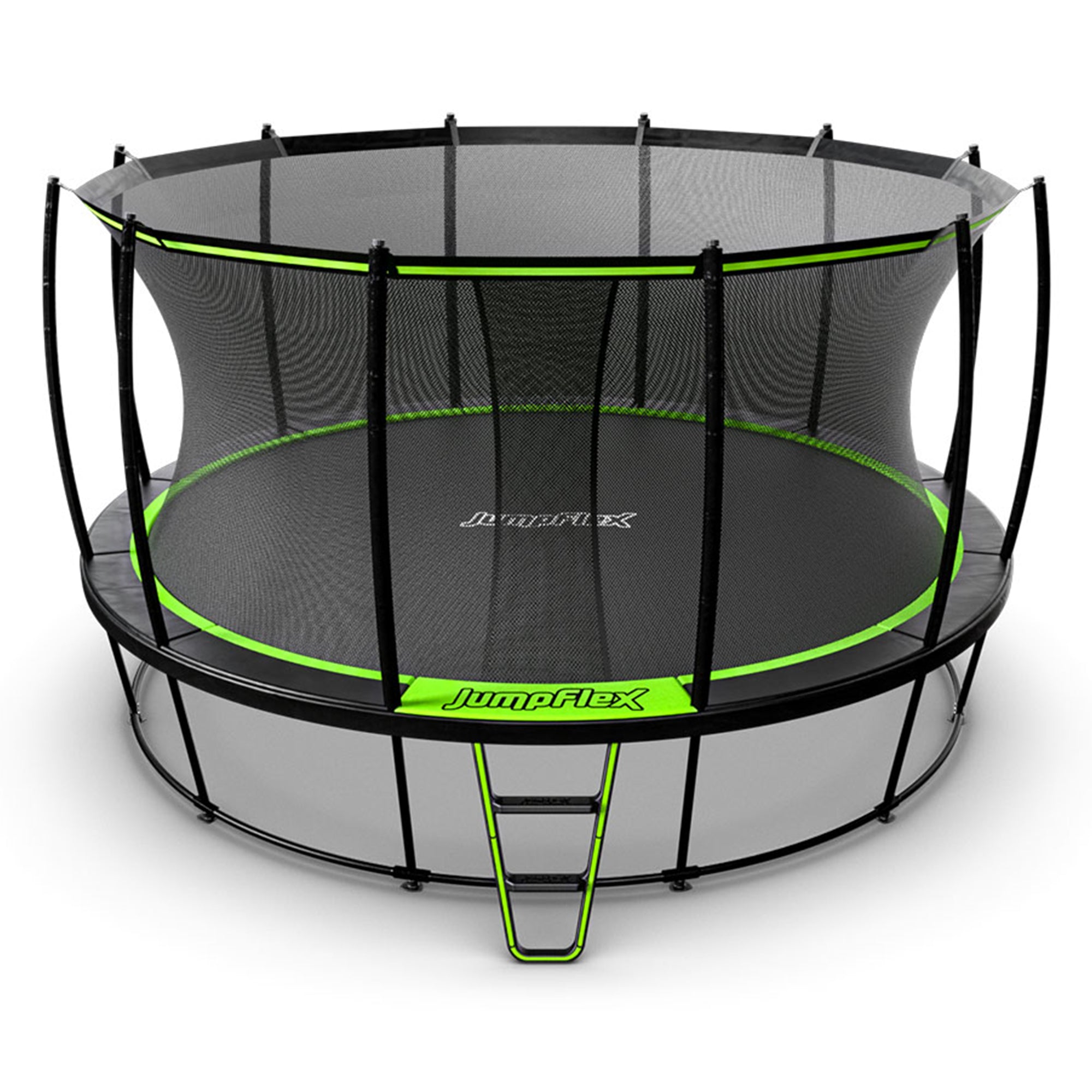 JumpFlex HERO 15' Trampoline for Kids Outdoor Play Equipment with Net & Ladder