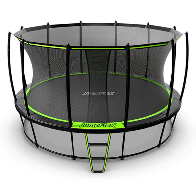 JumpFlex HERO 15' Trampoline for Kids Outdoor Play Equipment with Net & Ladder
