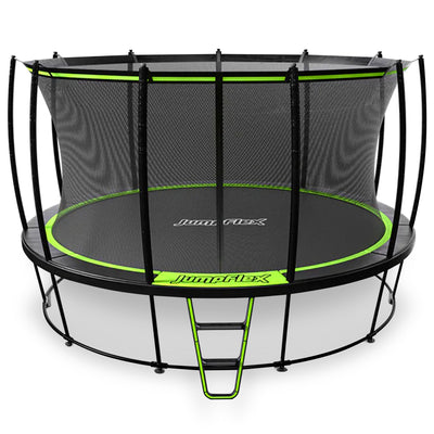 JumpFlex HERO 15' Trampoline for Kids Outdoor Play Equipment with Net and Ladder