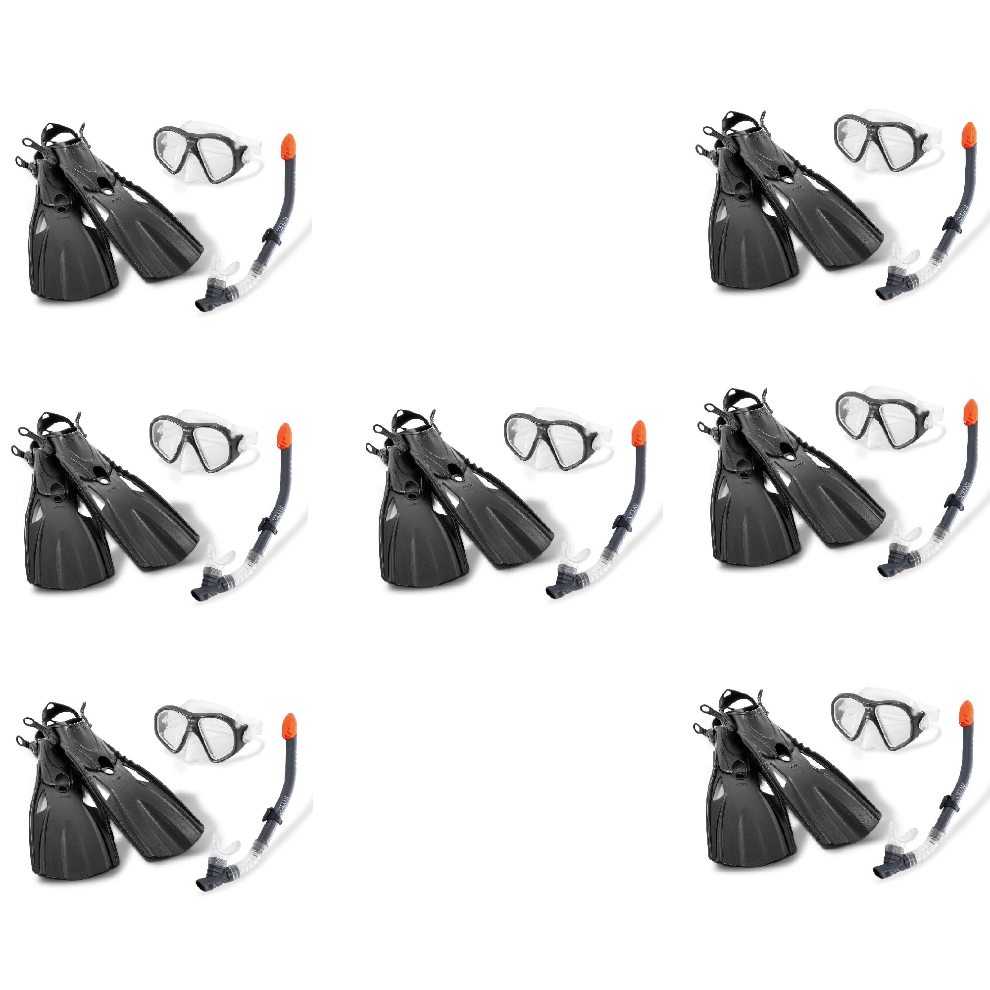 Intex Reef Rider Swim Diving Goggle Mask Snorkeling Set, 14 to Adult (7 Pack)