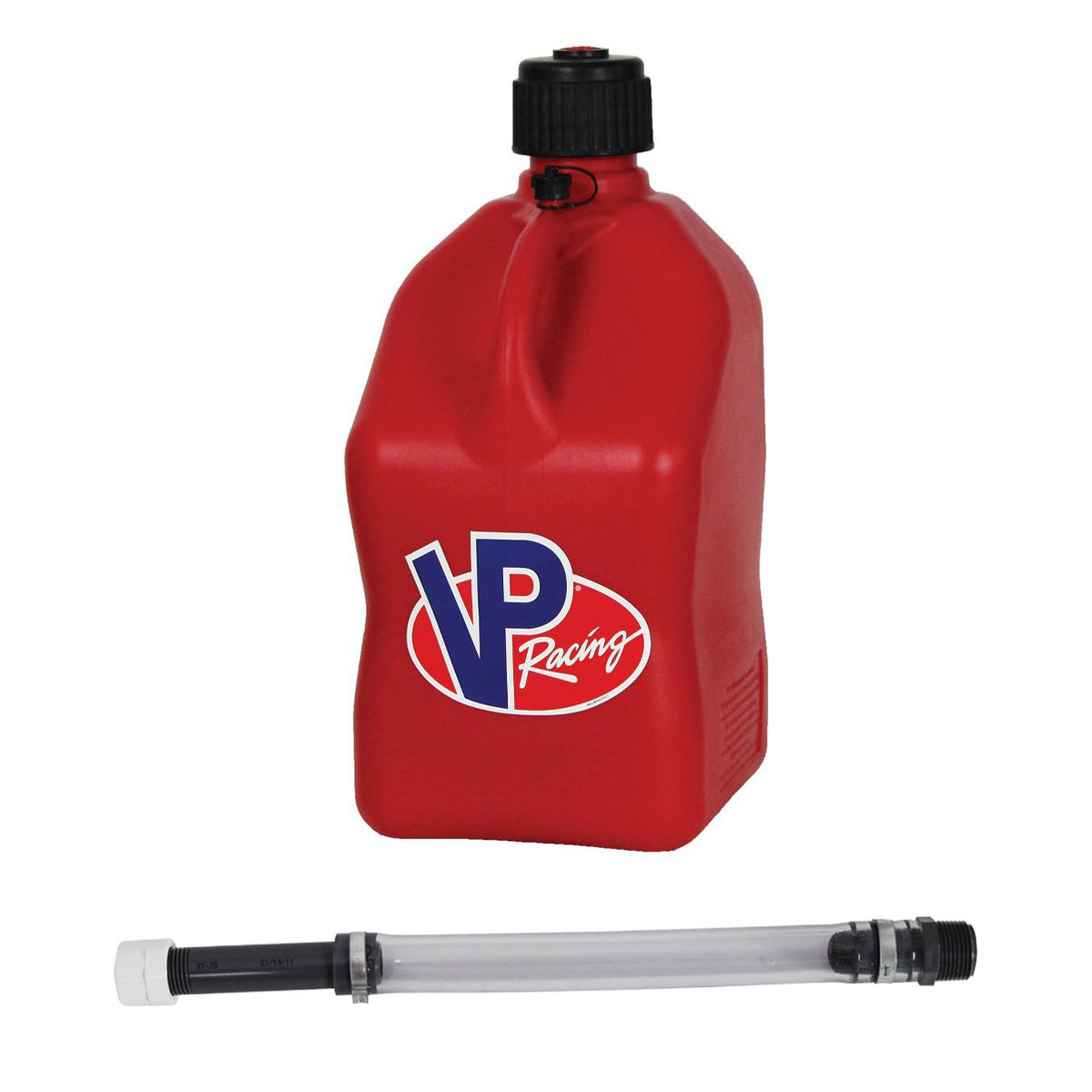 VP Racing Fuels 2 Jug Storage Rack and 5.5 Gal Motorsport Liquid Jug & Hose 2 Pack