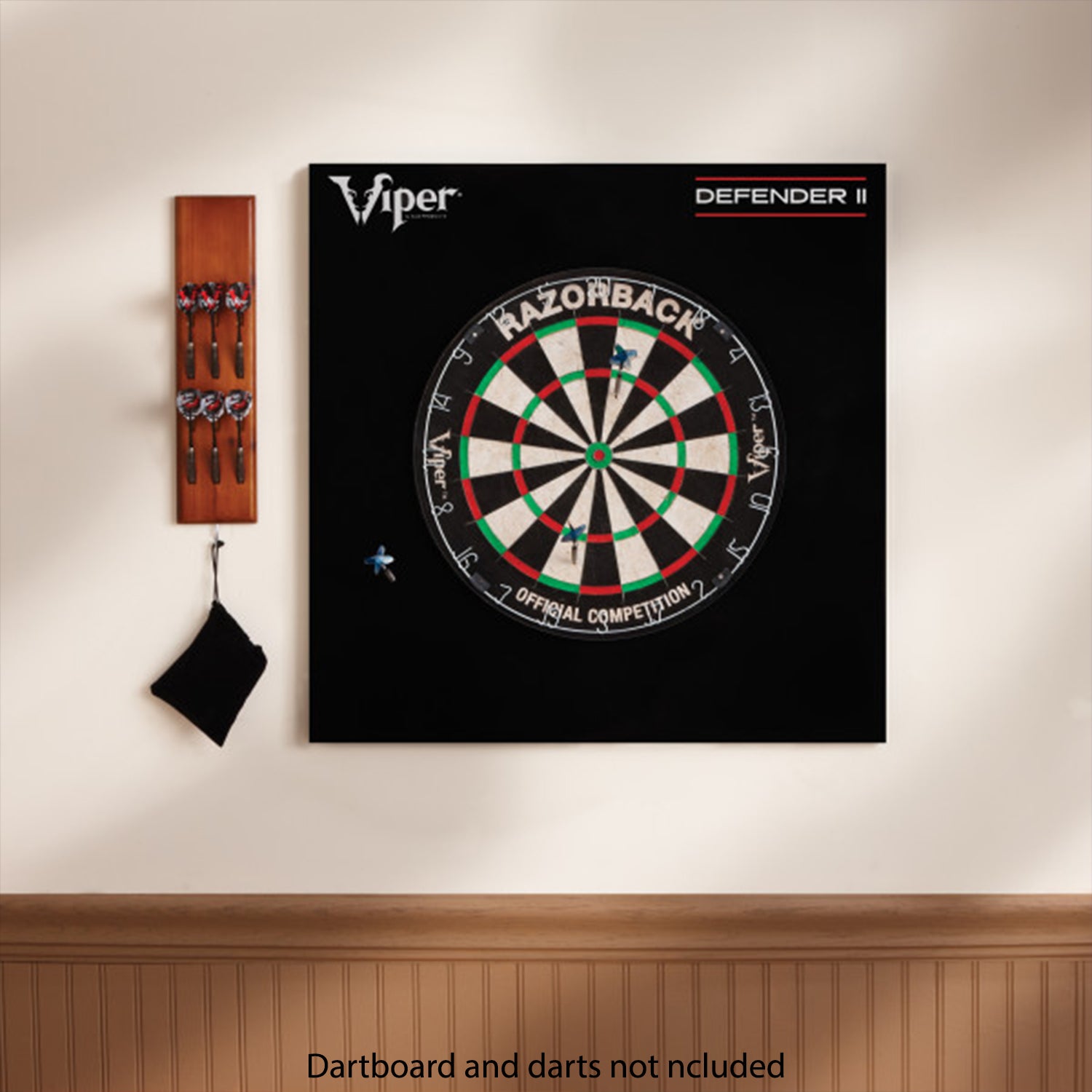 Viper Defender II Steel Tip Dart Square Backboard Surround, Black (Open Box) - VMInnovations