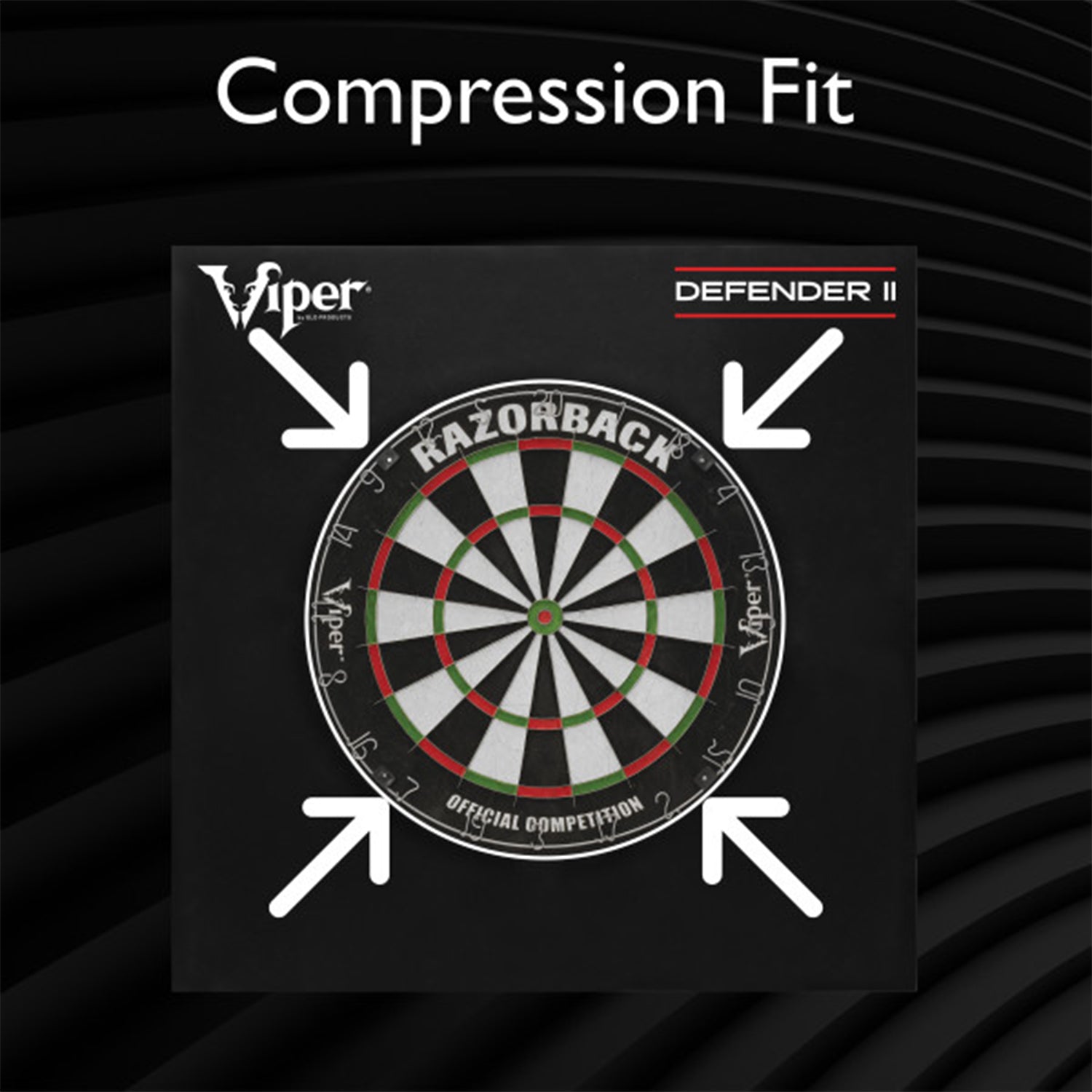 Viper Defender II Steel Tip Dart Square Backboard Surround, Black (Open Box) - VMInnovations