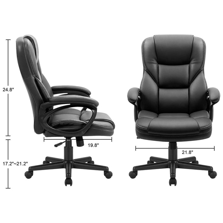 Furmax Office Chair High Back Adjustable Supportive Swivel Seat, Black(Open Box)