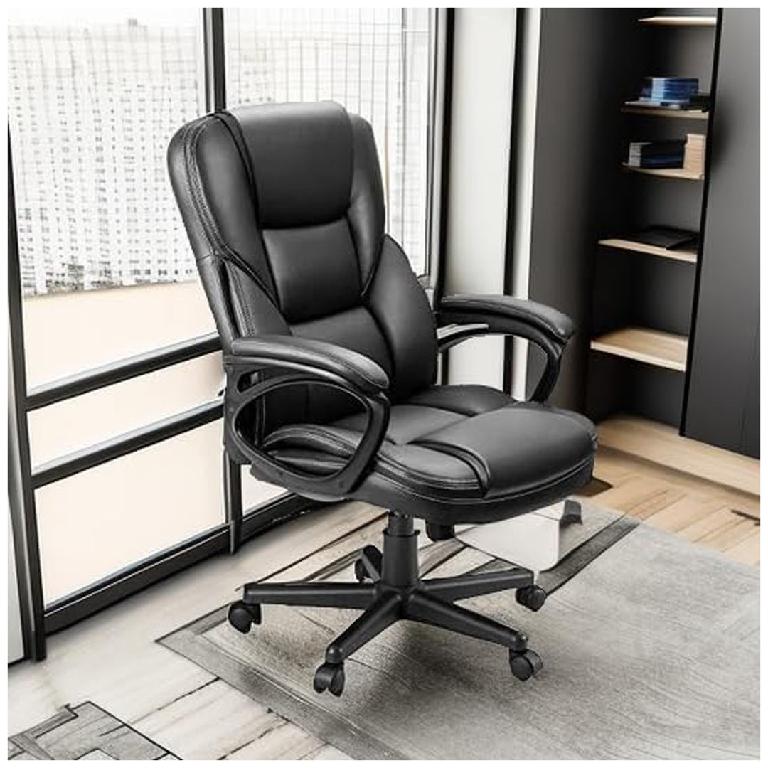 Furmax Office Chair High Back Adjustable Supportive Swivel Seat, Black(Open Box)