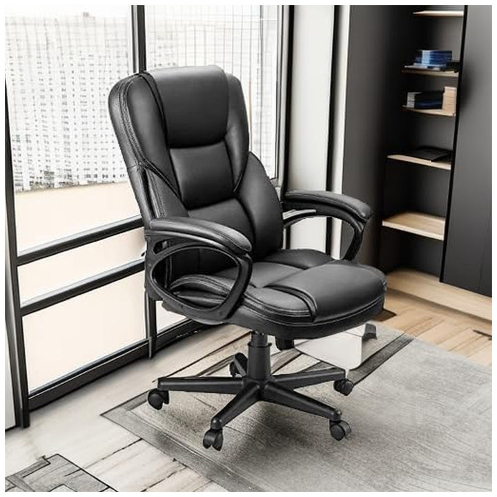 Furmax Office Chair High Back Adjustable Supportive Swivel Seat, Black(Open Box)