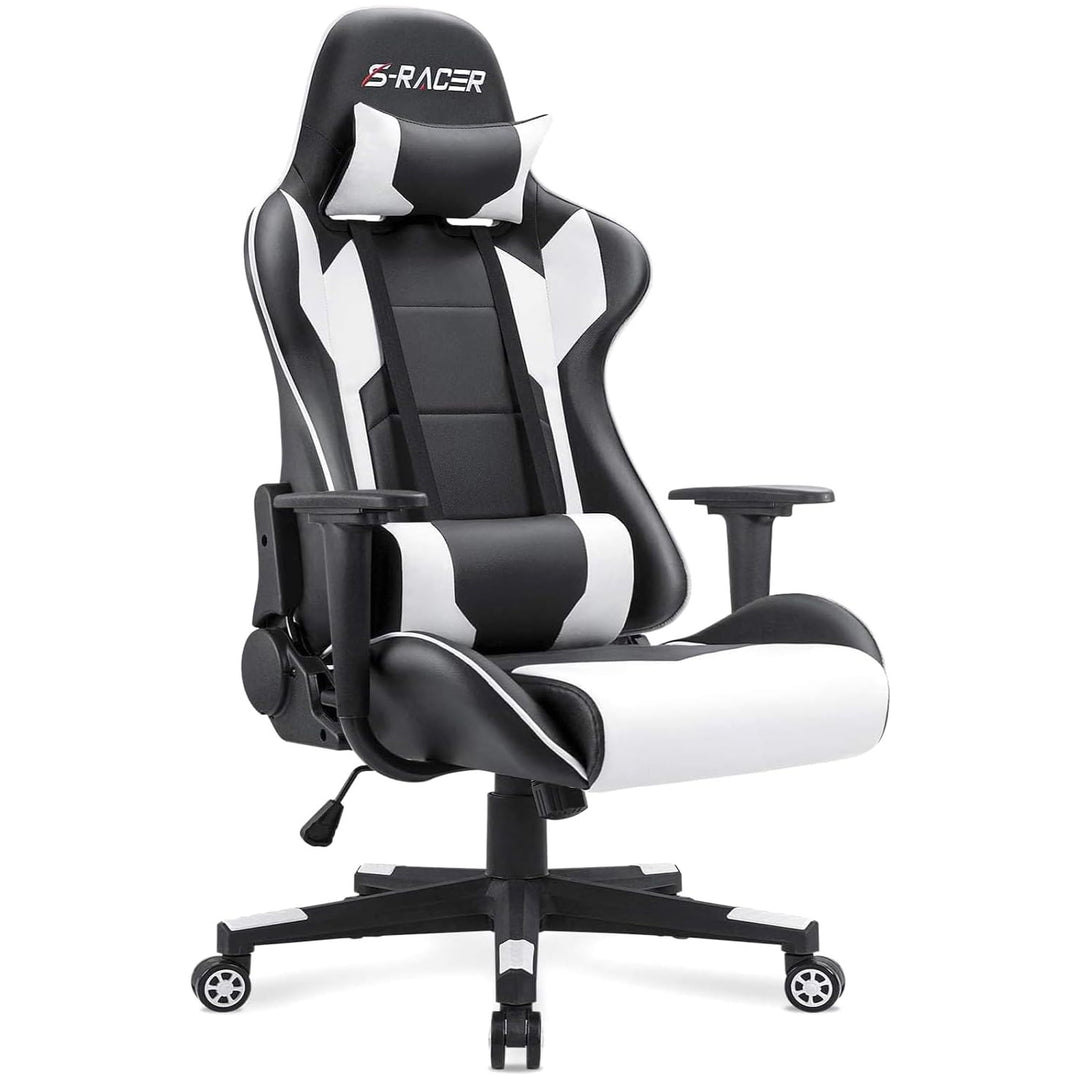 Homall Gaming Chair, High Back Leather Swivel Seat w/Lumbar Support (Open Box) - VMInnovations