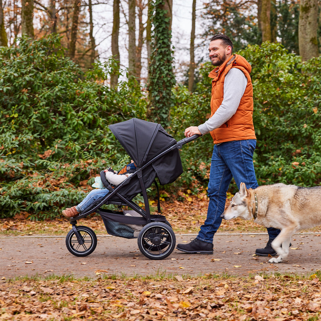 hauck Stroller Rapid 3 Air Reclining Seat, Compact Fold Stroller with Air Tires, Black