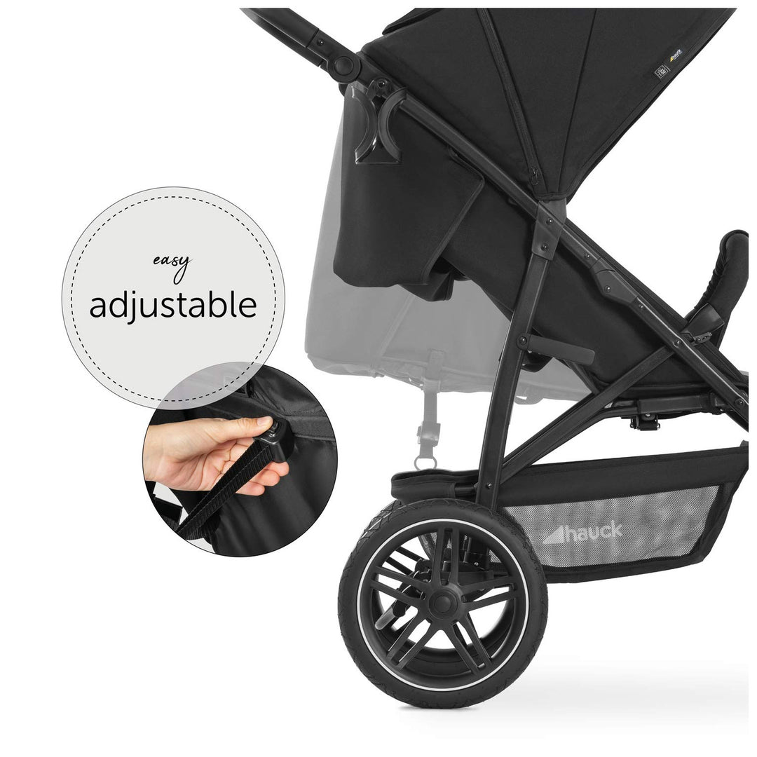 Hauck Rapid 3 Air Jogging Stroller, Foldable Pushchair with Rubber Tires, Black
