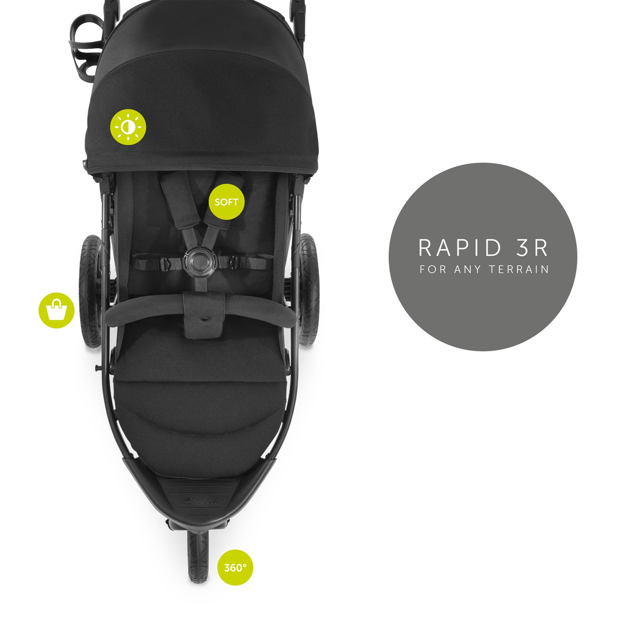 Hauck Stroller Rapid 3R Reclining Seat, Compact Fold Stroller (Used)